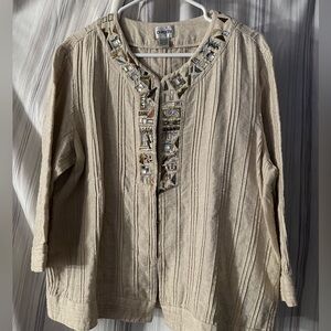 Chico’s Tan Shirt women’s XL